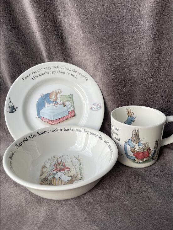 Wedgwood Other - Vintage Wedgwood Peter Rabbit 3pc Set Mug Bowl Plate Beatrix Potter England